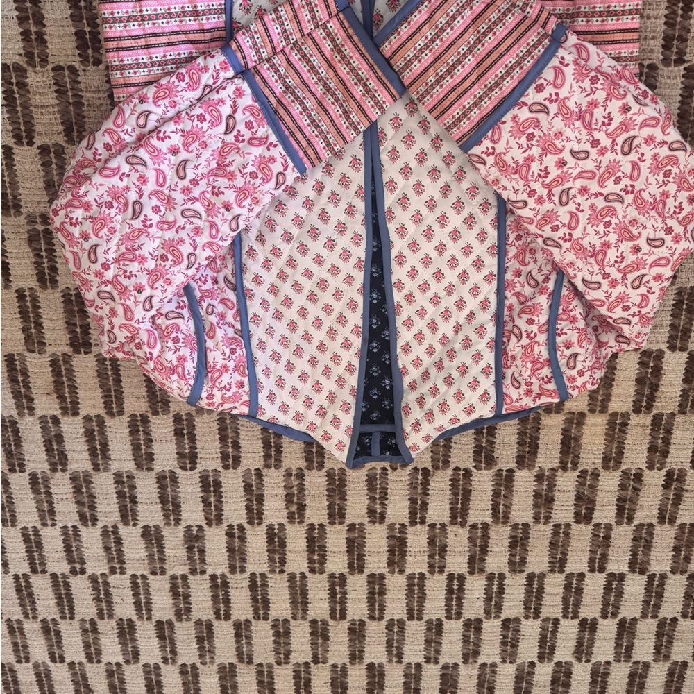 Women's Blue Patterned Jacket - image 3